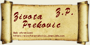 Života Preković vizit kartica